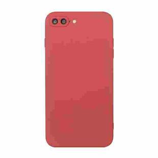 Straight Edge Solid Color TPU Shockproof Case For iPhone 7 Plus / 8 Plus(Hawthorn Red)