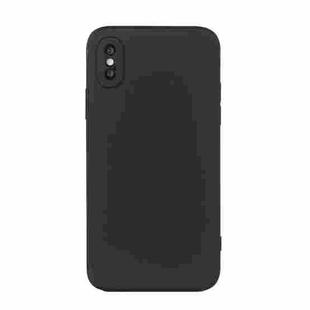 For iPhone X / XS Straight Edge Solid Color TPU Shockproof Case(Black)