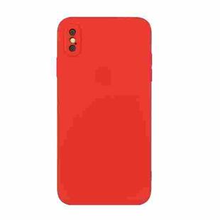 For iPhone X / XS Straight Edge Solid Color TPU Shockproof Case(Red)