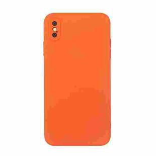 For iPhone X / XS Straight Edge Solid Color TPU Shockproof Case(Orange)