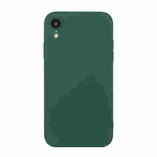 For iPhone XR Straight Edge Solid Color TPU Shockproof Case(Dark Night Green)