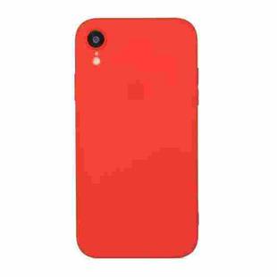 For iPhone XR Straight Edge Solid Color TPU Shockproof Case(Red)