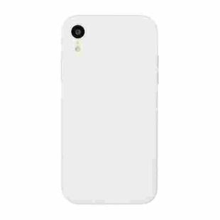 For iPhone XR Straight Edge Solid Color TPU Shockproof Case(White)