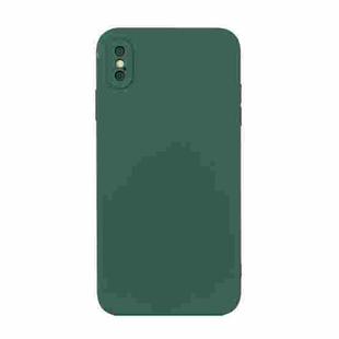 For iPhone XS Max Straight Edge Solid Color TPU Shockproof Case(Dark Night Green)