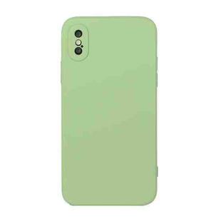 For iPhone XS Max Straight Edge Solid Color TPU Shockproof Case(Matcha Green)
