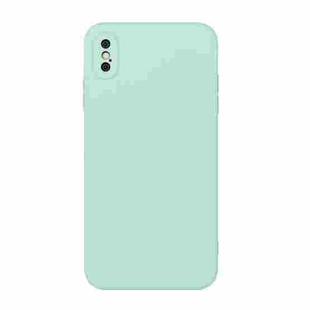 For iPhone XS Max Straight Edge Solid Color TPU Shockproof Case(Light Cyan)