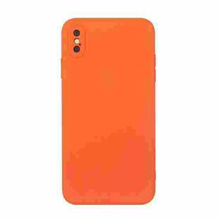 For iPhone XS Max Straight Edge Solid Color TPU Shockproof Case(Orange)