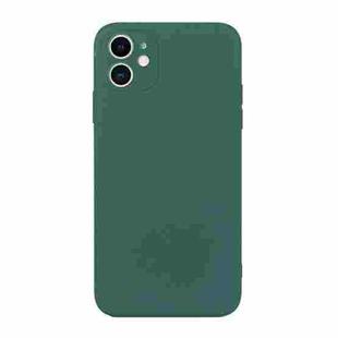 For iPhone 11 Straight Edge Solid Color TPU Shockproof Case (Dark Night Green)