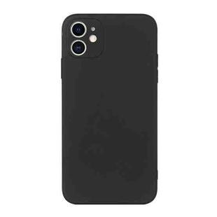 For iPhone 11 Straight Edge Solid Color TPU Shockproof Case (Black)