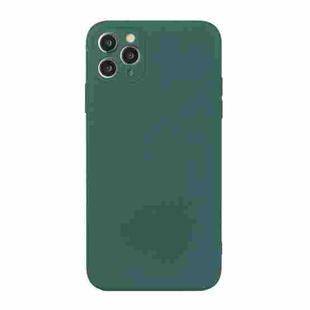 For iPhone 11 Pro Max Straight Edge Solid Color TPU Shockproof Case (Dark Night Green)
