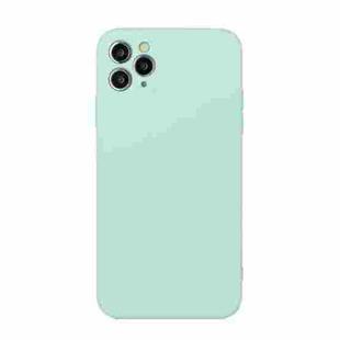 For iPhone 11 Pro Max Straight Edge Solid Color TPU Shockproof Case (Light Cyan)