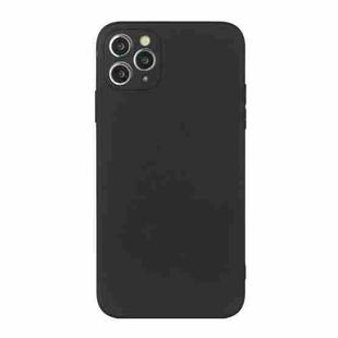 For iPhone 11 Pro Max Straight Edge Solid Color TPU Shockproof Case (Black)
