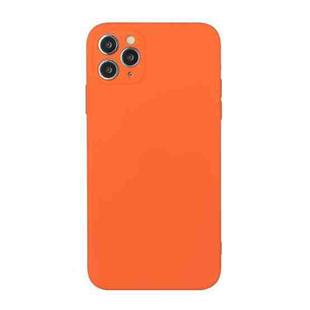 For iPhone 11 Pro Max Straight Edge Solid Color TPU Shockproof Case (Orange)