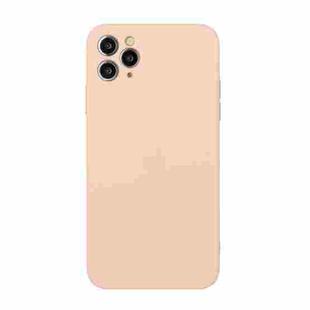 For iPhone 11 Pro Max Straight Edge Solid Color TPU Shockproof Case (Light Pink)