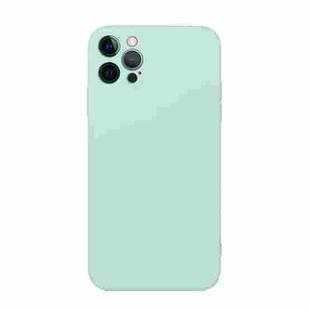 For iPhone 12 Pro Straight Edge Solid Color TPU Shockproof Case(Light Cyan)