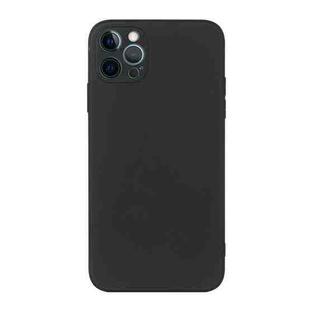 For iPhone 12 Pro Straight Edge Solid Color TPU Shockproof Case(Black)