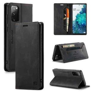 For Samsung Galaxy S20 FE AutSpace A01 Retro Skin-feel Crazy Horse Texture Horizontal Flip Leather Case with Holder & Card Slots & Wallet & RFID(Black)