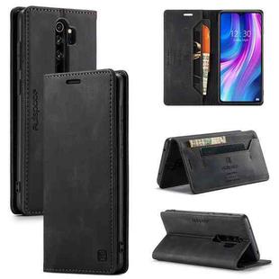 For Xiaomi Redmi Note 8 Pro AutSpace A01 Retro Skin-feel Crazy Horse Texture Horizontal Flip Leather Case with Holder & Card Slots & Wallet & RFID(Black)