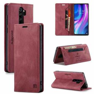 For Xiaomi Redmi Note 8 Pro AutSpace A01 Retro Skin-feel Crazy Horse Texture Horizontal Flip Leather Case with Holder & Card Slots & Wallet & RFID(Wine Red)