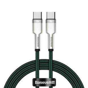 Baseus CATJK-C06 Cafule Series 100W Type-C / USB-C to Type-C / USB-C Metal Charging Data Cable, Length:1m(Dark Green)