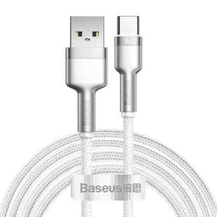 Baseus CATJK-B02 Cafule Series 40W USB to Type-C / USB-C Metal Charging Data Cable, Length:2m(White)