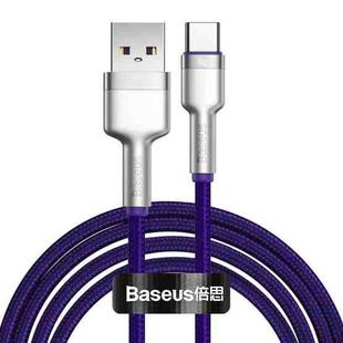 Baseus CATJK-B05 Cafule Series 40W USB to Type-C / USB-C Metal Charging Data Cable, Length:2m(Purple)