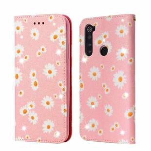 For Xiaomi Redmi Note 8 Glittering Daisy Magnetic Horizontal Flip Leather Case with Holder & Card Slots & Photo Frame(Pink)