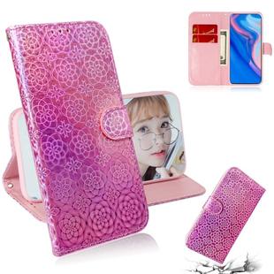 For Huawei P Smart Z/Y9 Prime 2019 Solid Color Colorful Magnetic Buckle Horizontal Flip PU Leather Case with Holder & Card Slots & Wallet & Lanyard(Pink)
