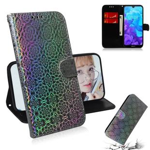 For Huawei Y5 (2019) / Honor 8S Solid Color Colorful Magnetic Buckle Horizontal Flip PU Leather Case with Holder & Card Slots & Wallet & Lanyard(Silver)