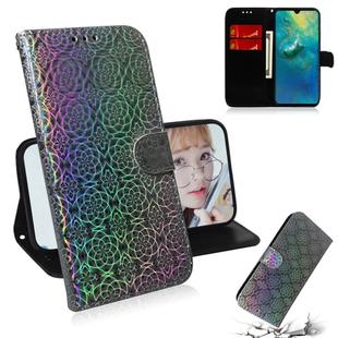 For Huawei Mate 20 Solid Color Colorful Magnetic Buckle Horizontal Flip PU Leather Case with Holder & Card Slots & Wallet & Lanyard(Silver)