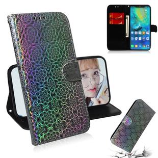 For Huawei Mate 20 Pro Solid Color Colorful Magnetic Buckle Horizontal Flip PU Leather Case with Holder & Card Slots & Wallet & Lanyard(Silver)