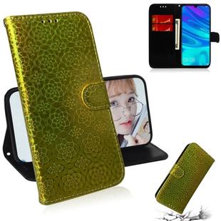 For Huawei P Smart 2019 Solid Color Colorful Magnetic Buckle Horizontal Flip PU Leather Case with Holder & Card Slots & Wallet & Lanyard(Yellow)
