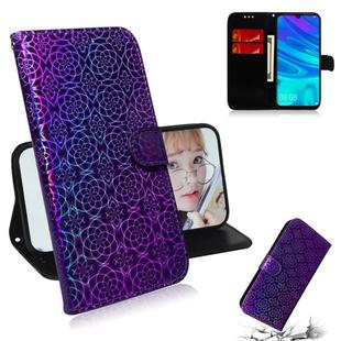 For Huawei Enjoy 9s / Honor 10i/20i Solid Color Colorful Magnetic Buckle Horizontal Flip PU Leather Case with Holder & Card Slots & Wallet & Lanyard(Purple)