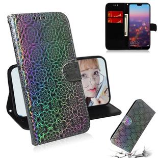 For Huawei P20 Solid Color Colorful Magnetic Buckle Horizontal Flip PU Leather Case with Holder & Card Slots & Wallet & Lanyard(Silver)