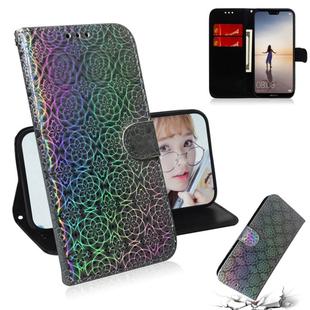 For Huawei P20 Lite / Nova 3e Solid Color Colorful Magnetic Buckle Horizontal Flip PU Leather Case with Holder & Card Slots & Wallet & Lanyard(Silver)