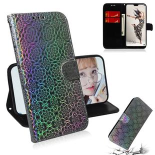 For Huawei P20 Pro Solid Color Colorful Magnetic Buckle Horizontal Flip PU Leather Case with Holder & Card Slots & Wallet & Lanyard(Silver)