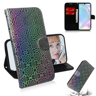 For Huawei P30 Solid Color Colorful Magnetic Buckle Horizontal Flip PU Leather Case with Holder & Card Slots & Wallet & Lanyard(Silver)