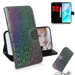 For Huawei P30 Lite / Nova 4e Solid Color Colorful Magnetic Buckle Horizontal Flip PU Leather Case with Holder & Card Slots & Wallet & Lanyard(Silver)