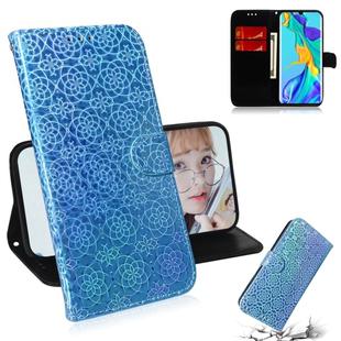 For Huawei P30 Pro Solid Color Colorful Magnetic Buckle Horizontal Flip PU Leather Case with Holder & Card Slots & Wallet & Lanyard(Blue)