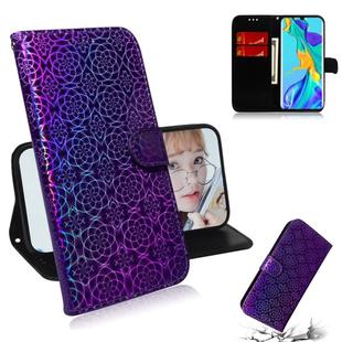 For Huawei P30 Pro Solid Color Colorful Magnetic Buckle Horizontal Flip PU Leather Case with Holder & Card Slots & Wallet & Lanyard(Purple)