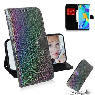 For Huawei P30 Pro Solid Color Colorful Magnetic Buckle Horizontal Flip PU Leather Case with Holder & Card Slots & Wallet & Lanyard(Silver)