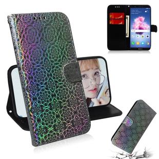 For Huawei Y5 2018 / Y5 Lite 2018 Solid Color Colorful Magnetic Buckle Horizontal Flip PU Leather Case with Holder & Card Slots & Wallet & Lanyard(Silver)