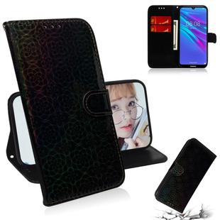 For Huawei Y6 2019 Solid Color Colorful Magnetic Buckle Horizontal Flip PU Leather Case with Holder & Card Slots & Wallet & Lanyard(Black)