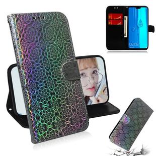For Huawei Y9 (2019) / Enjoy 9 Plus Solid Color Colorful Magnetic Buckle Horizontal Flip PU Leather Case with Holder & Card Slots & Wallet & Lanyard(Silver)