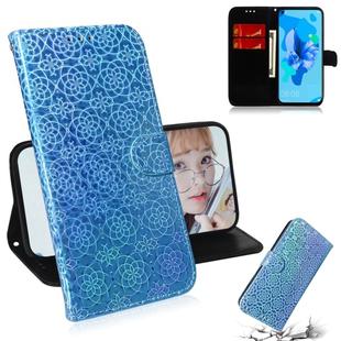 For Huawei P20 Lite 2019 / Nova 5i Solid Color Colorful Magnetic Buckle Horizontal Flip PU Leather Case with Holder & Card Slots & Wallet & Lanyard(Blue)