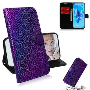 For Huawei P20 Lite 2019 / Nova 5i Solid Color Colorful Magnetic Buckle Horizontal Flip PU Leather Case with Holder & Card Slots & Wallet & Lanyard(Purple)