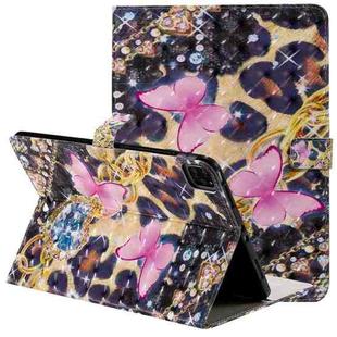 3D Painted Pattern Horizontal Flip Leather Case with Holder & Card Slots & Wallet & Sleep / Wake-up Function For iPad Air 2022 / 2020 10.9 /iPad Pro 11 2020 / 2018(Pink Butterfly)