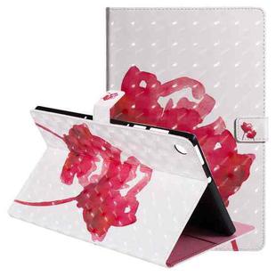 For Lenovo Tab M10 Plus TB-X606F 3D Painted Pattern Horizontal Flip Leather Case with Holder & Card Slots & Wallet & Sleep / Wake-up Function (Red Rose)