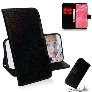 For Huawei Y7 Prime 2019 Solid Color Colorful Magnetic Buckle Horizontal Flip PU Leather Case with Holder & Card Slots & Wallet & Lanyard(Black)