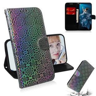 For Huawei Honor 20 Solid Color Colorful Magnetic Buckle Horizontal Flip PU Leather Case with Holder & Card Slots & Wallet & Lanyard(Silver)